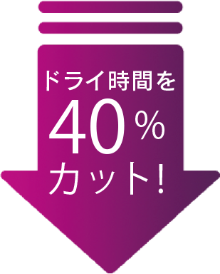 ドライ時間を40%カット！